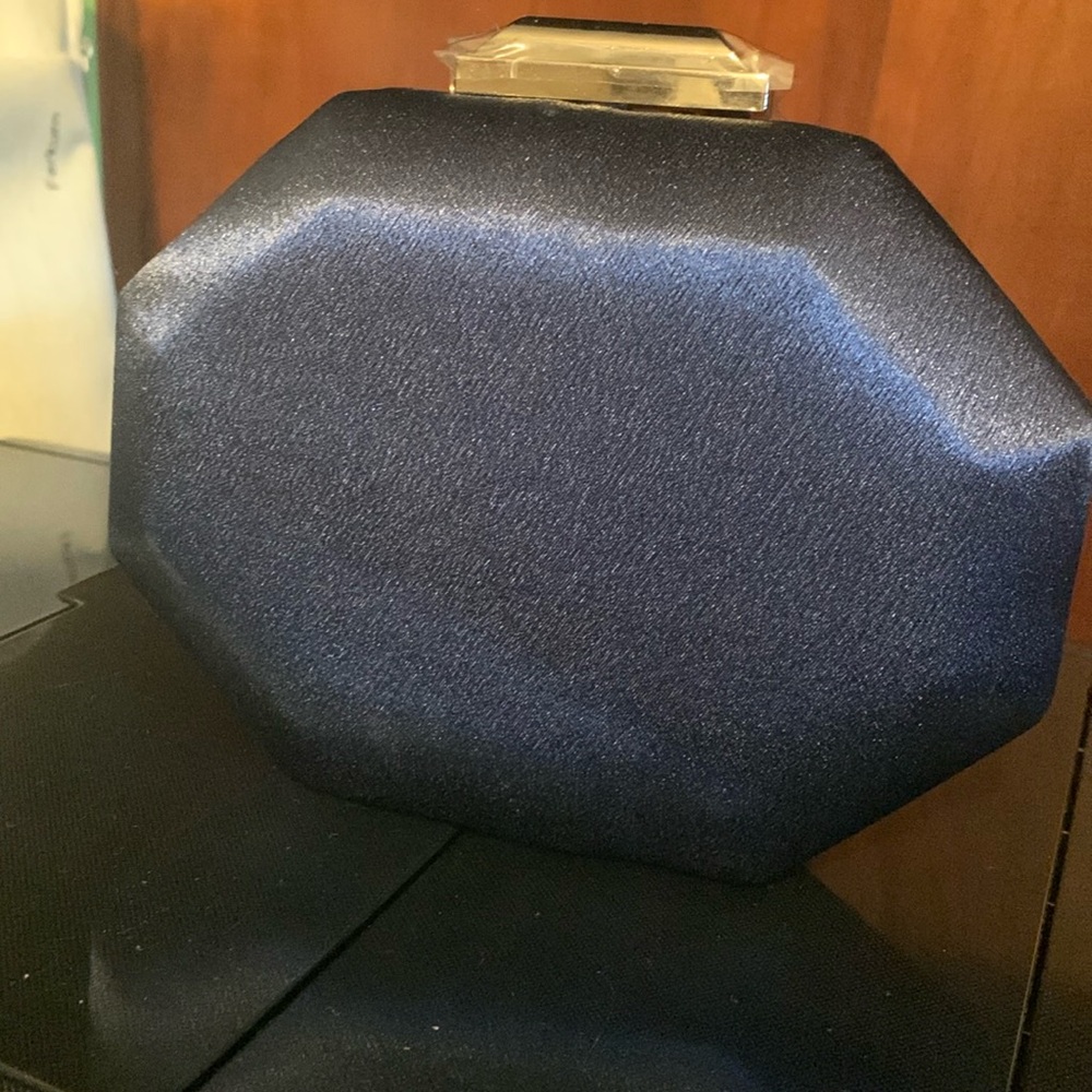 Kate Landry Navy satin evening bag